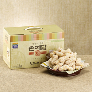 [청송사과한과] 청송애유과 1kg (동글이1봉지,병과1봉지)